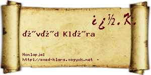Ávéd Klára névjegykártya