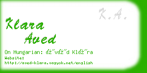 klara aved business card